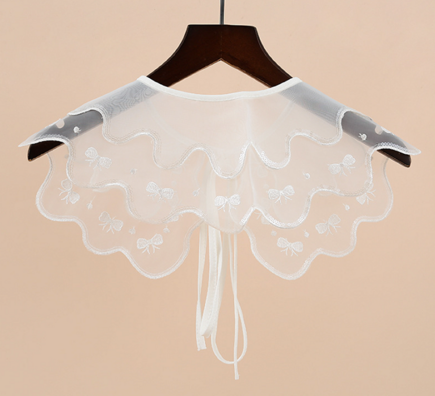 Off White Orangza Fake Collar, False Collar, Removable Collar   B842(L)