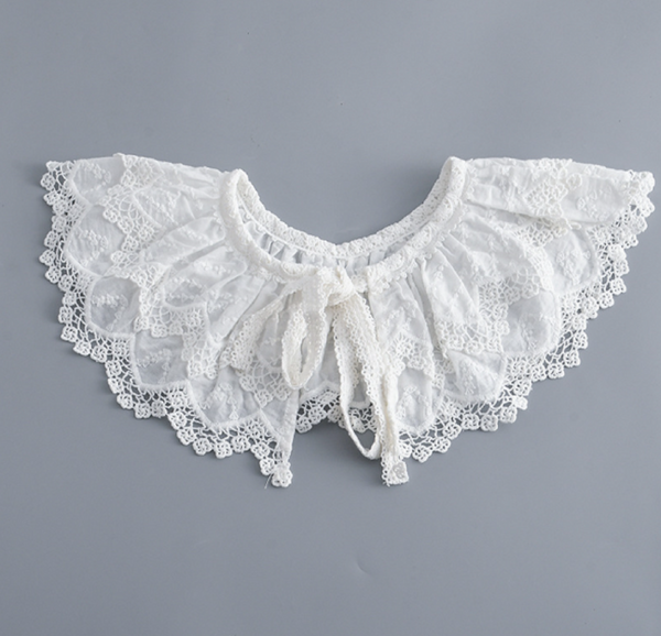 Off White Fake Collar, Off White Elegant Lace Fake Collar, False Collar, Removable Collar    B844(L)