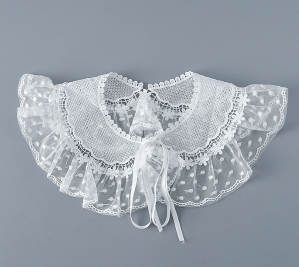 Off White Fake Collar, Off White Elegant Lace Fake Collar, False Collar, Removable Collar   B846(L)