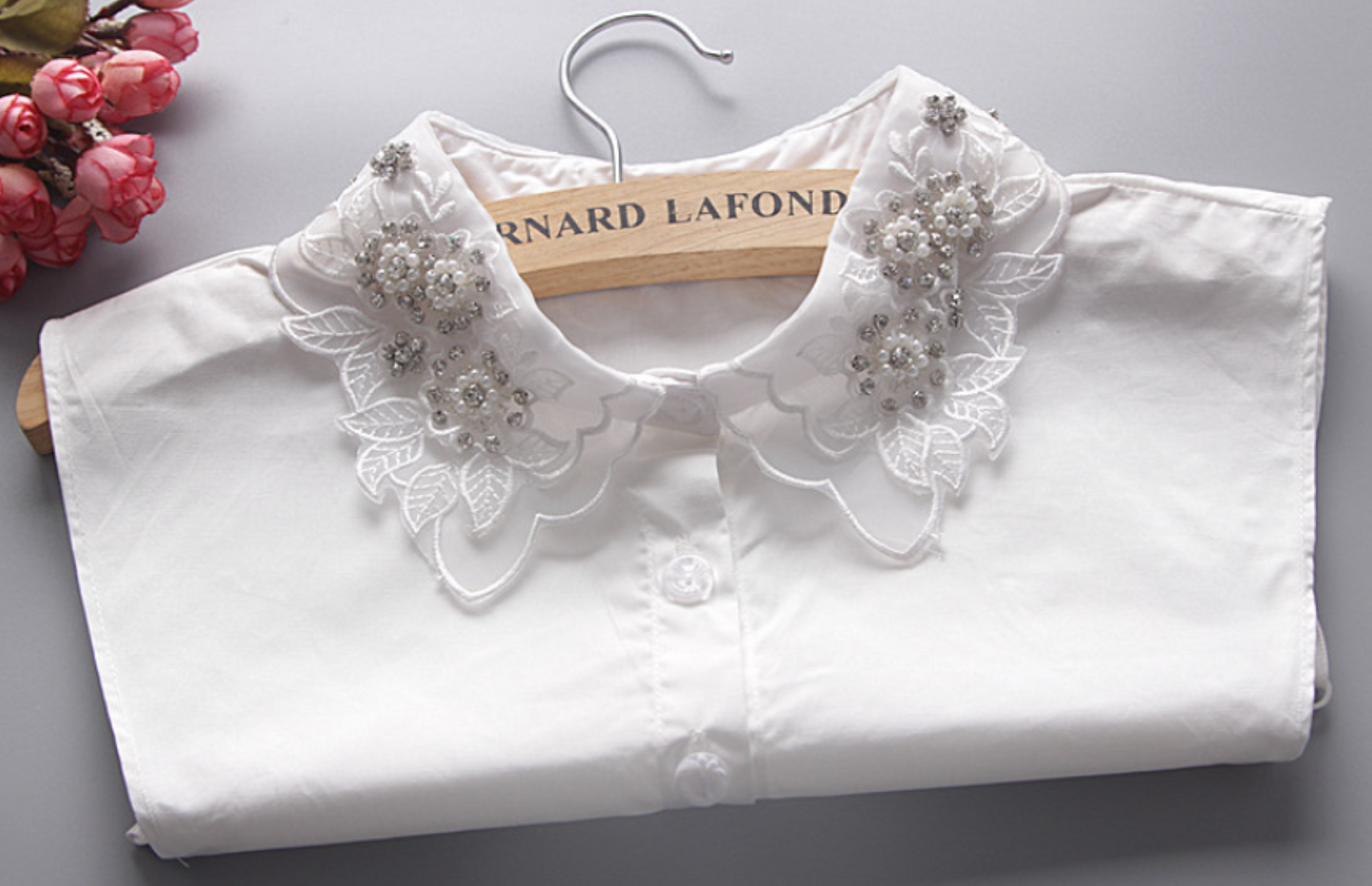 Off White, Black / Fake Collar, False Collar, Removable Collar   B8(K)