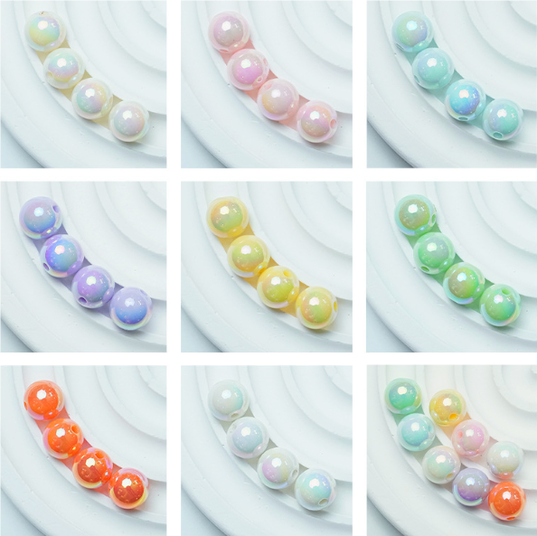 50 pcs / 6mm, 8mm /High Quality Assorted Shiny Acrylic Round Beads, Imitation Pearl Round Beads For Jewellery Making (BB101)