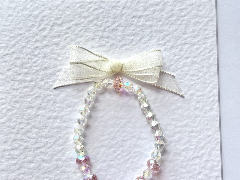 Luxury Personalised Handmade Elastic Bracelet Birthday Card with Envelope, Birthday Gift Card BC001