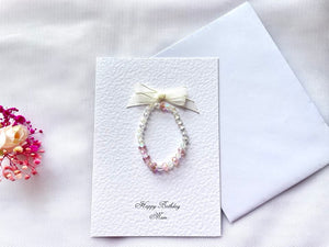 Luxury Personalised Handmade Elastic Bracelet Birthday Card with Envelope, Birthday Gift Card BC001