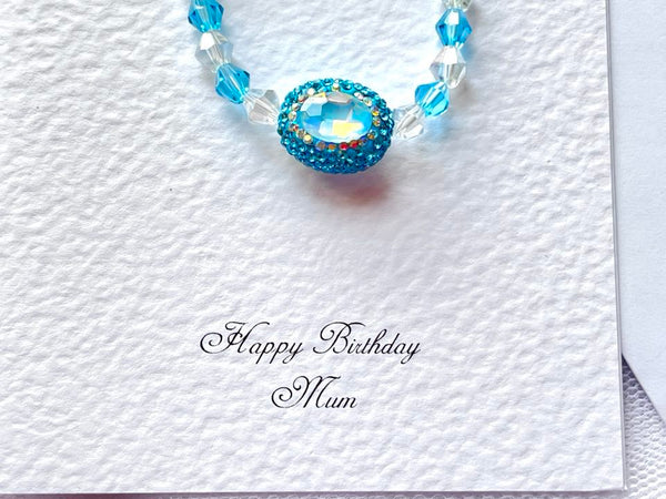 Luxury Personalised Handmade Elastic Bracelet Birthday Card with Envelope, Birthday Gift Card BC002