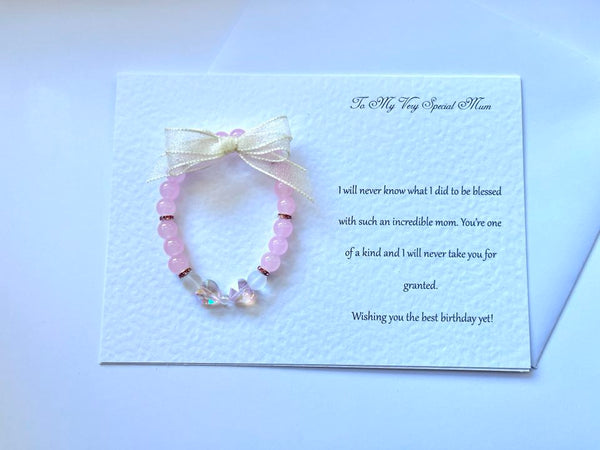 Luxury Personalised Handmade Elastic Bracelet Birthday Card with Envelope, Birthday Gift Card BC005