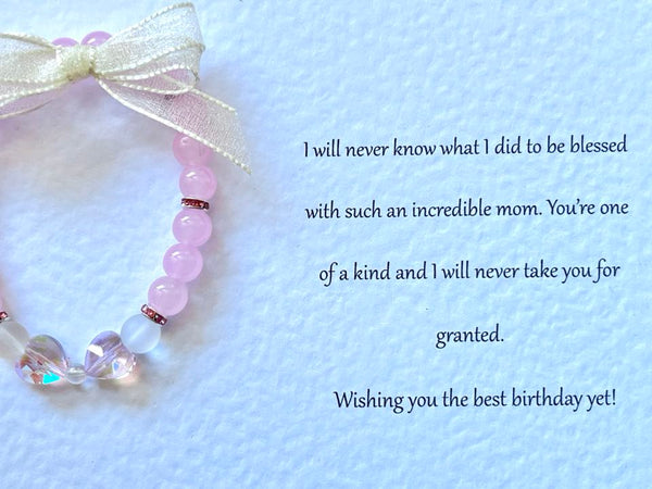 Luxury Personalised Handmade Elastic Bracelet Birthday Card with Envelope, Birthday Gift Card BC005