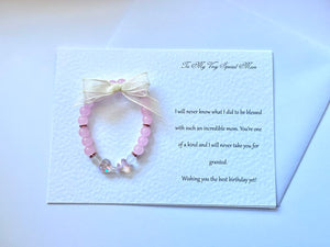 Luxury Personalised Handmade Elastic Bracelet Birthday Card with Envelope, Birthday Gift Card BC005