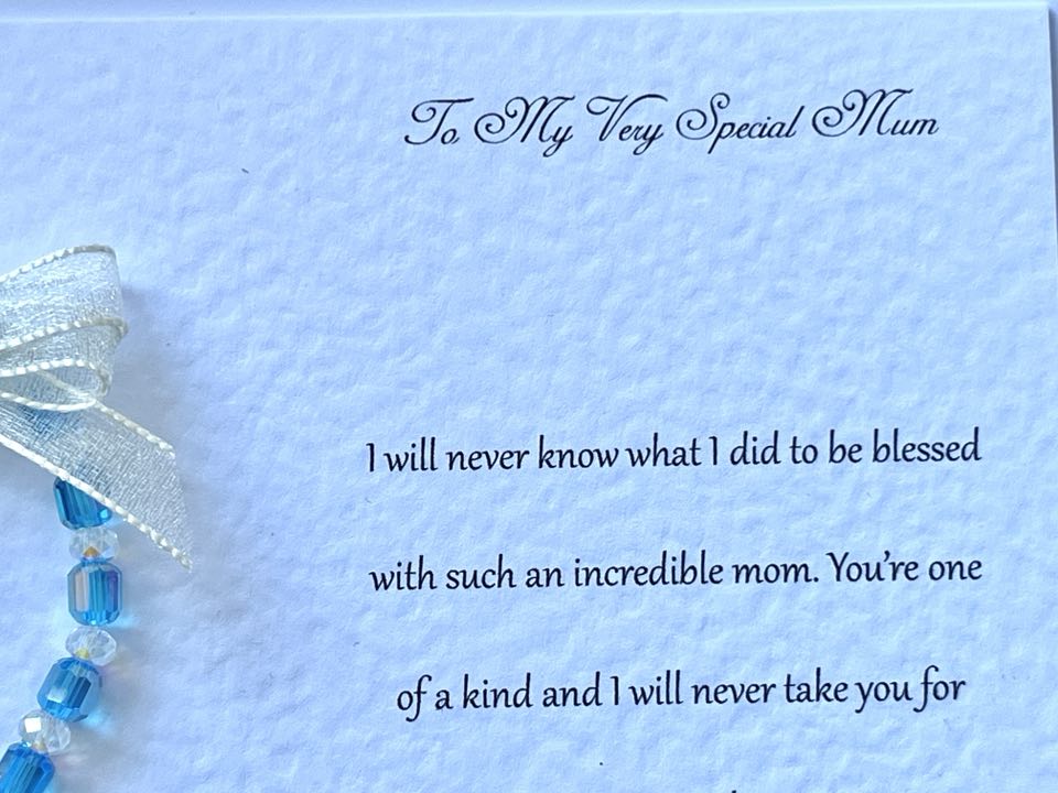 Luxury Personalised Handmade Elastic Bracelet Birthday Card with Envelope, Birthday Gift Card BC006