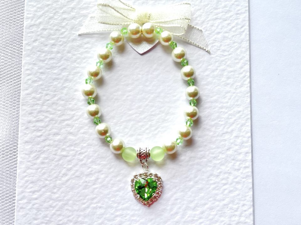 (BC011)  Handmade Elastic Bracelet, Birthday Gift Card