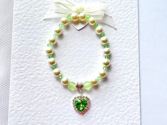 (BC011)  Handmade Elastic Bracelet, Birthday Gift Card