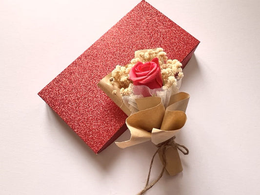Red Dried Flower Bouquet, Birthday Gift Flowers BF020