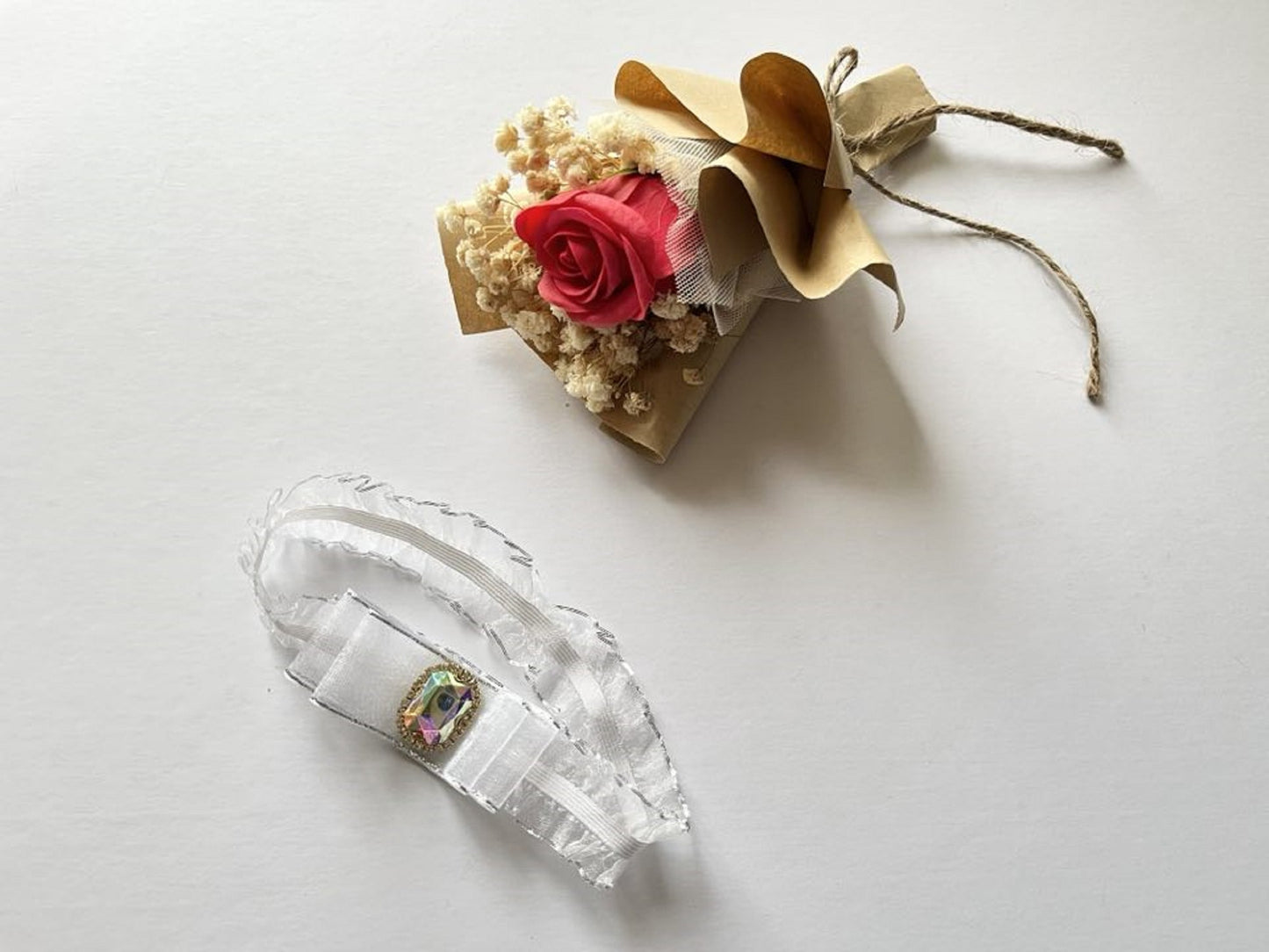 Red Dried Flower Bouquet, Birthday Gift Flowers BF020