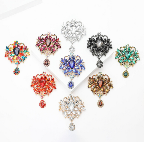 9.7 x 7cm / Large Crystal Brooch BR0084