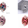 8.8 x 6.1cm / Large Crystal Brooch BR0099