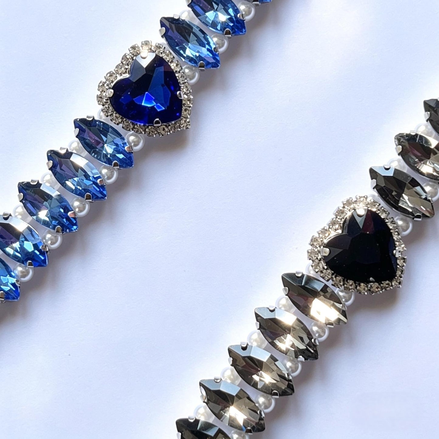 (BR301)  Handmade Luxury Sparkly Eye Horse Rhinestone Prom Bracelet / Customized Blue, Black Bridal Cuff