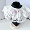 (BW002) Off White / Baby Christening Bib, Lace Baby Bib, Elegant Collar