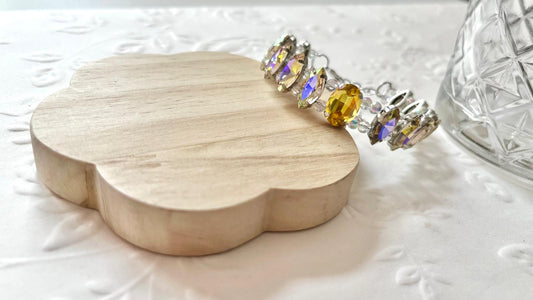 Handmade Genuine Memory Wire Crystal Bracelet, Unique Gemstone Bracelet BT1000
