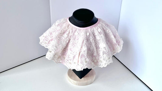 Off White / Baby Christening Bib, Lace Baby Bib, Elegant Collar    BW001