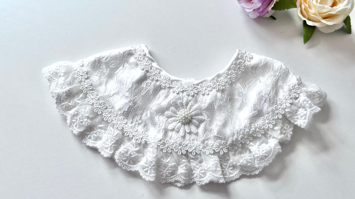 (BW006) Off White / Baby Bib, Baby False Collar, Removable Collar