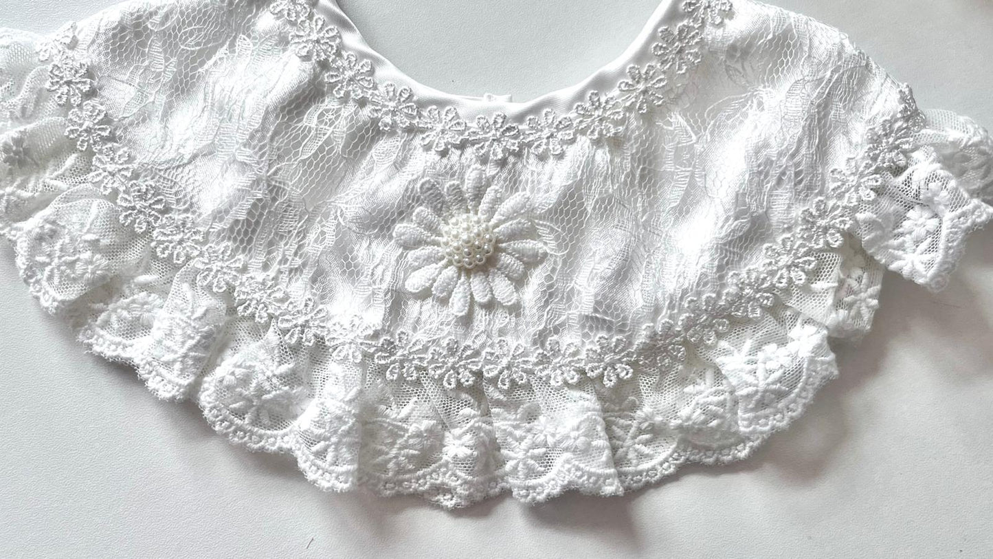(BW006) Off White / Baby Bib, Baby False Collar, Removable Collar