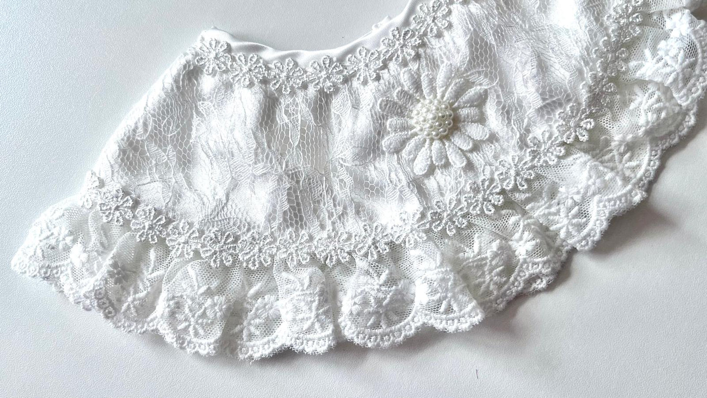 (BW006) Off White / Baby Bib, Baby False Collar, Removable Collar