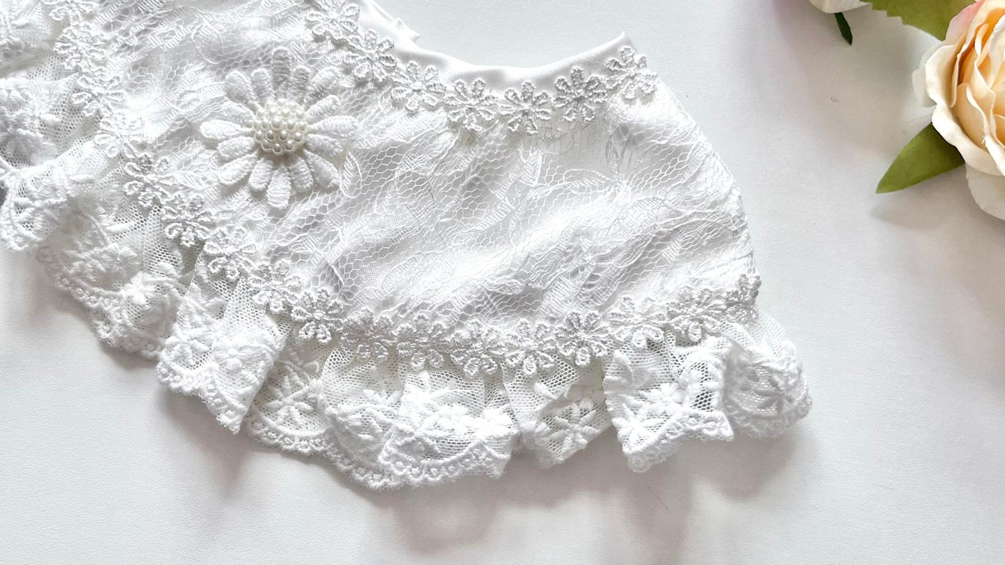 (BW006) Off White / Baby Bib, Baby False Collar, Removable Collar