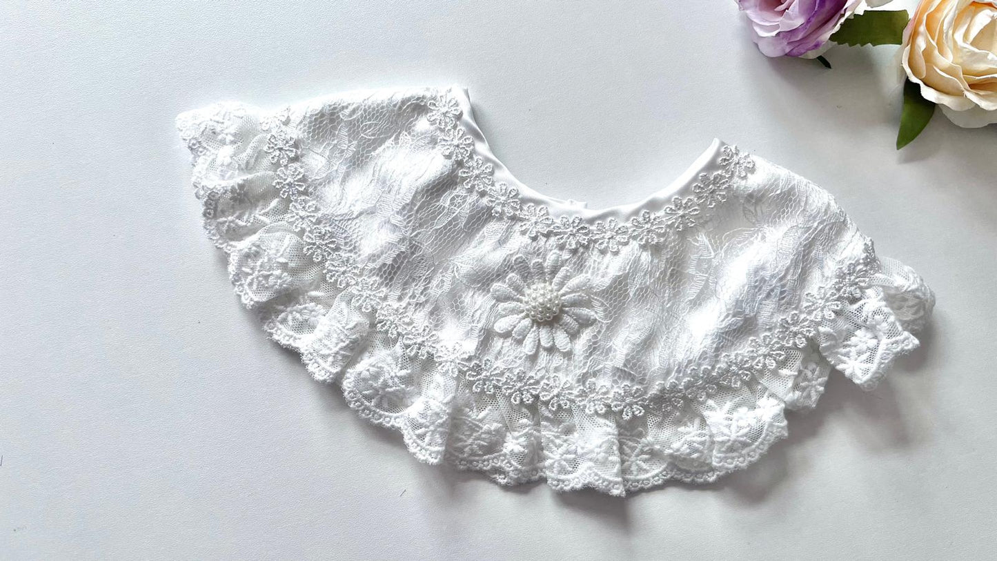 (BW006) Off White / Baby Bib, Baby False Collar, Removable Collar