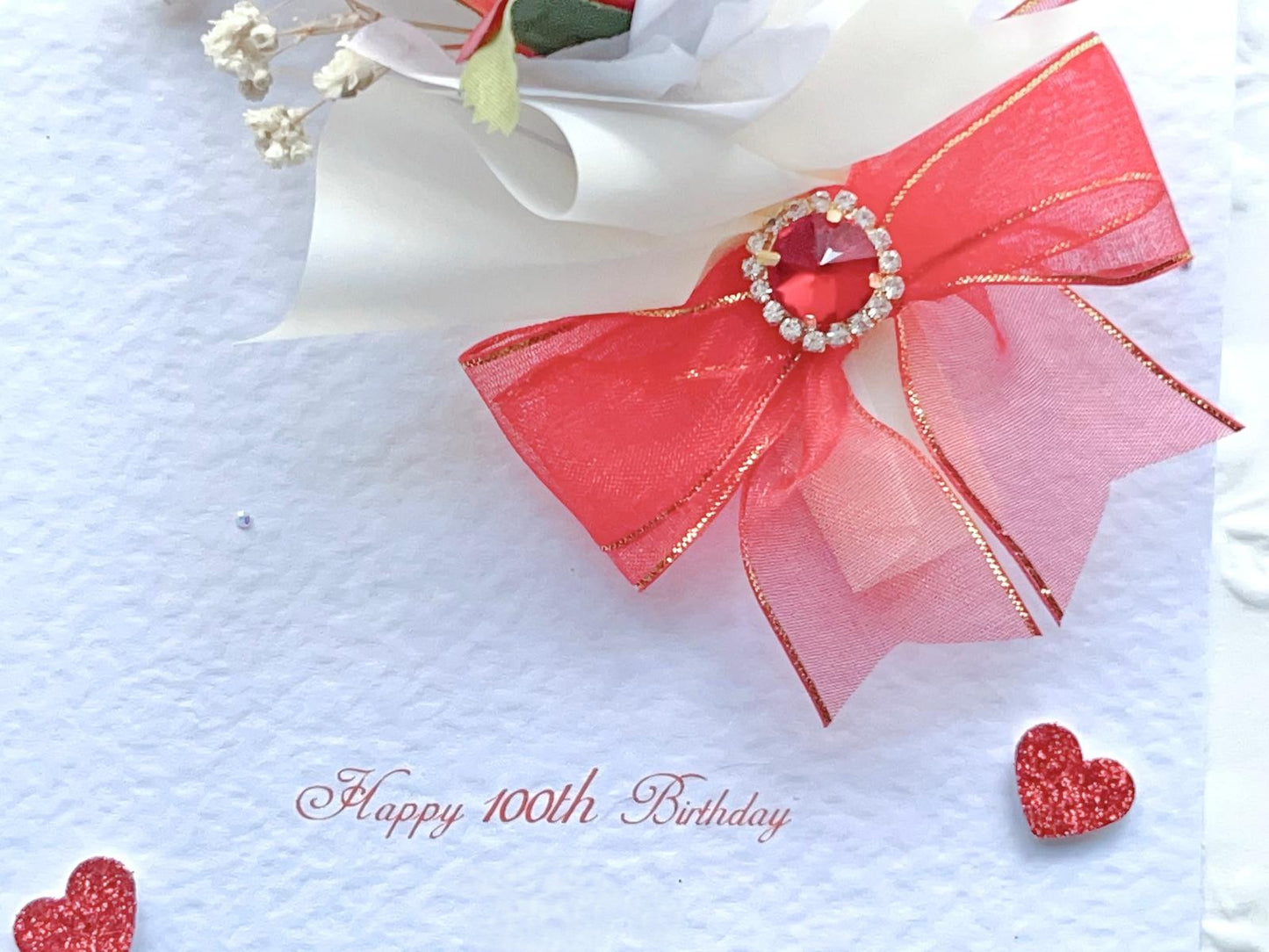 Luxury Handmade Personalised Valentines Day Card, Dried Flower Birthday Card, Greeting Card C003