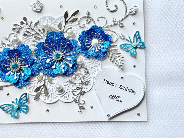 Luxury Handmade Personalised Birthday Card, Mum, Wife, Girlfriend, Sister C004