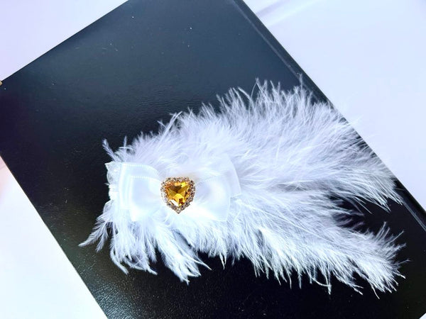 Pure White / Handmade Feather Headband, Party Accessories, Bridesmaid Headband, Prom Accessories HB001