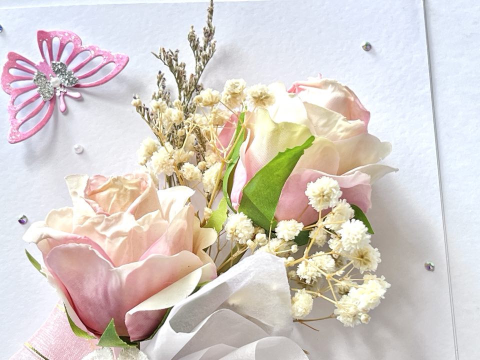 Luxury Handmade Personalised Flower Birthday Card  C006
