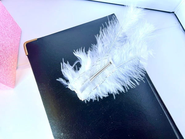 Pure White / Handmade Feather Headband, Party Accessories, Bridesmaid Headband, Prom Accessories HB001