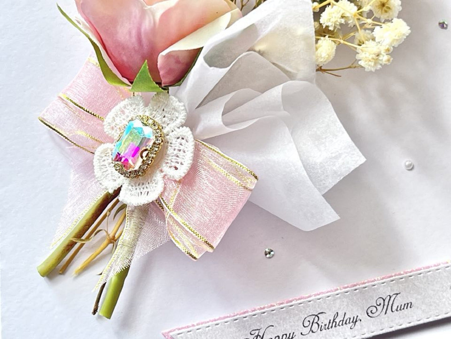 Luxury Handmade Personalised Flower Birthday Card  C006