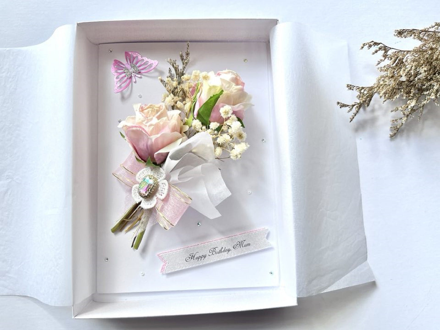 Luxury Handmade Personalised Flower Birthday Card  C006