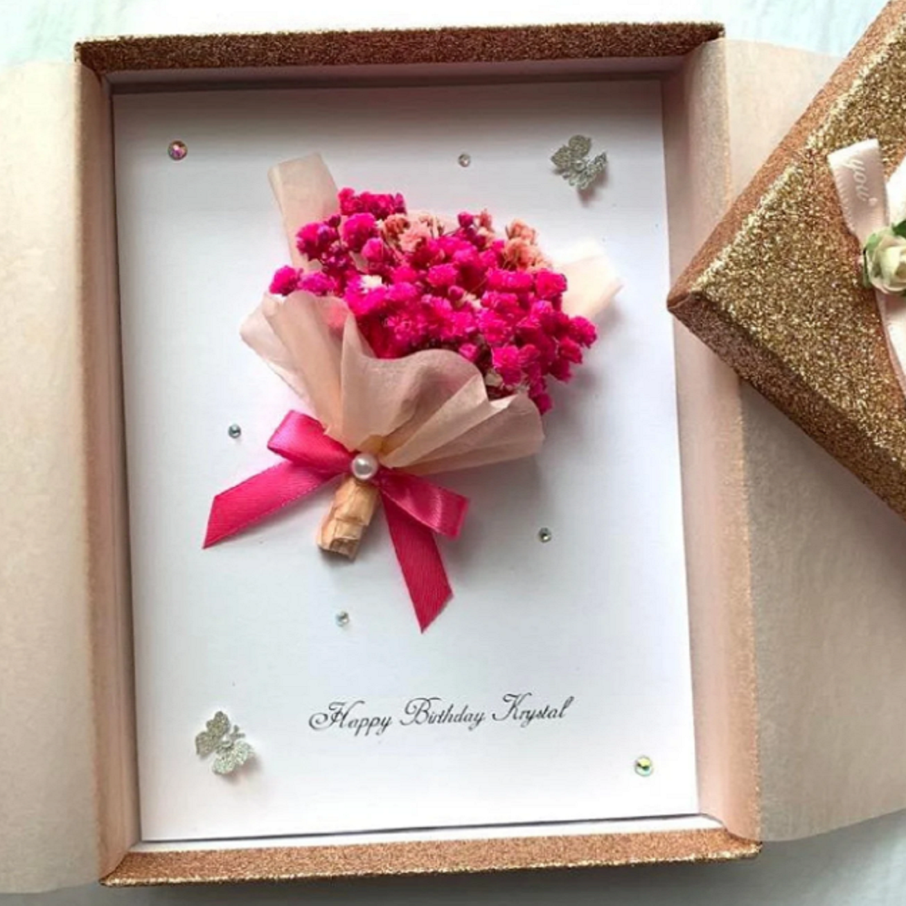 Handmade Personalized Flower Birthday Card | Handcrafted Floral Greeting | Custom Name & Message  C008