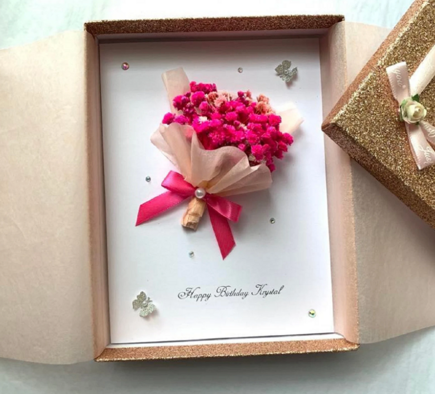 Handmade Personalized Flower Birthday Card | Handcrafted Floral Greeting | Custom Name & Message  C008