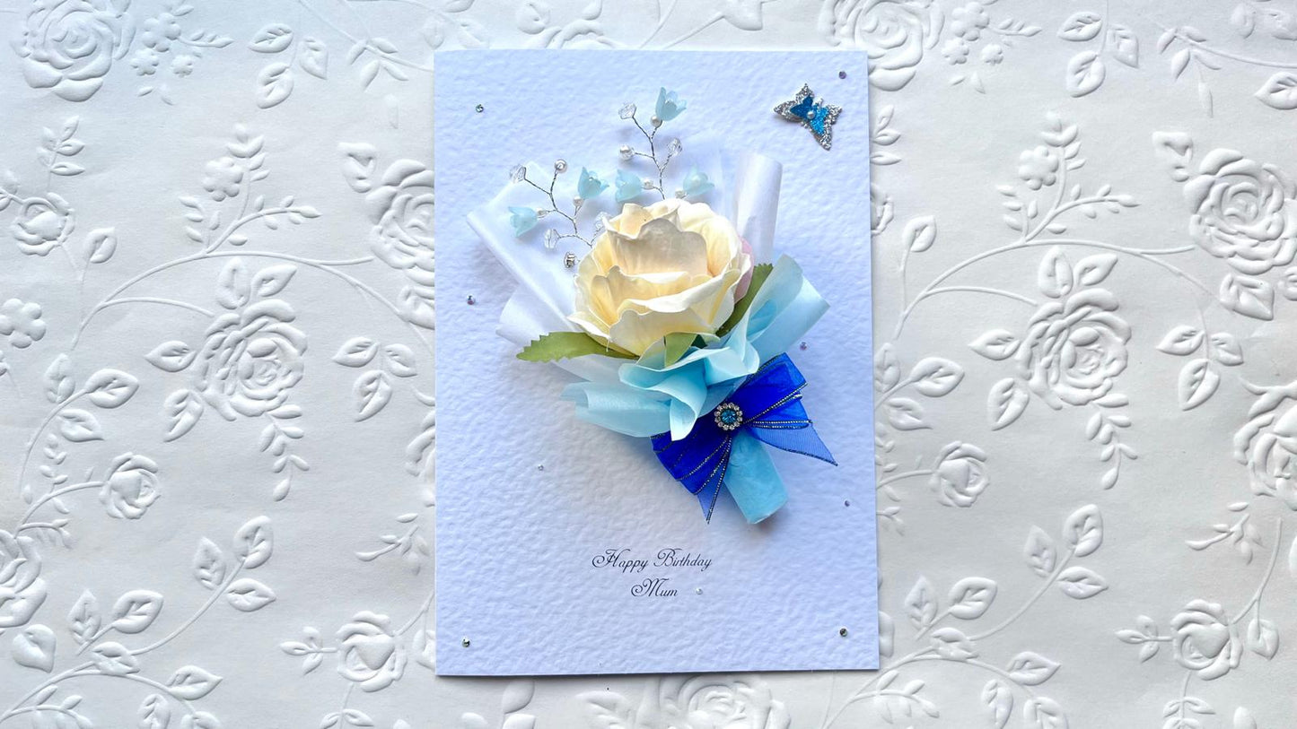 Luxury Handmade Personalised Floral Birthday Card, Greeting Card  C009