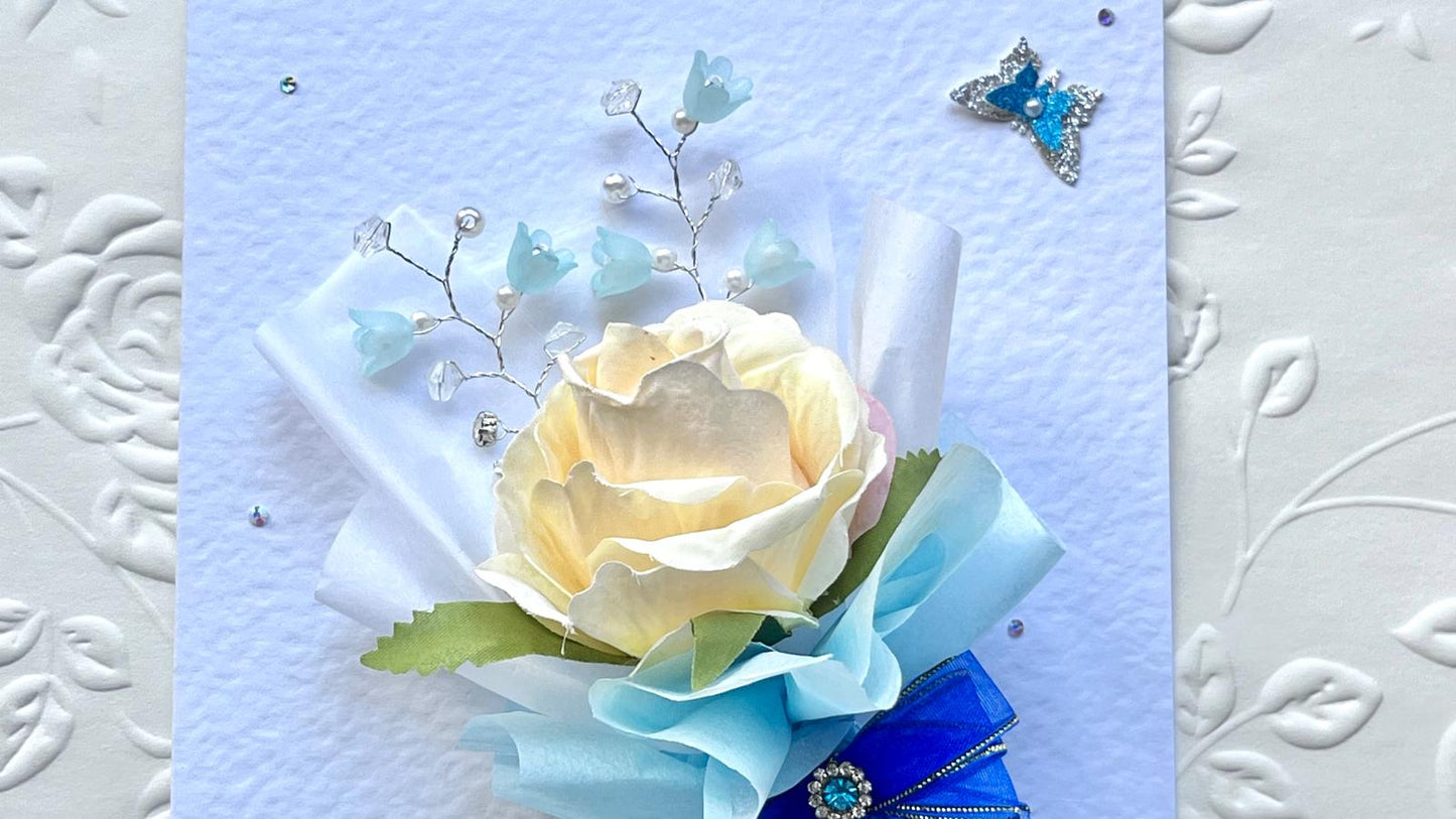 Luxury Handmade Personalised Floral Birthday Card, Greeting Card  C009