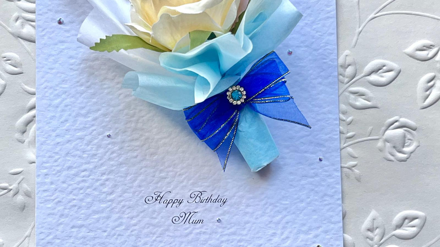 Luxury Handmade Personalised Floral Birthday Card, Greeting Card  C009