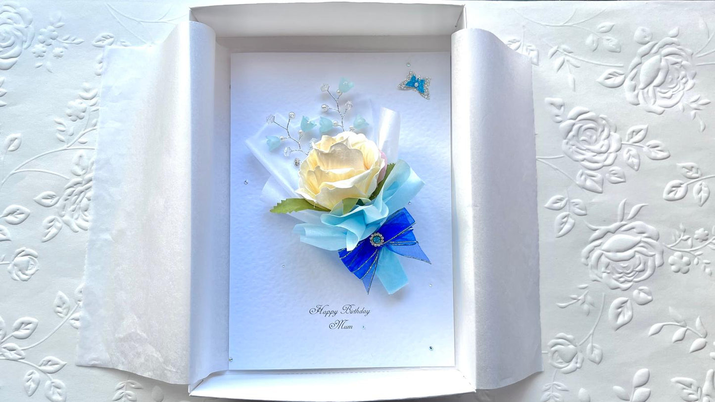 Luxury Handmade Personalised Floral Birthday Card, Greeting Card  C009