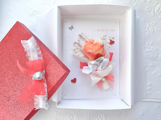 Luxury Handmade Personalised Valentines Day Card, Dried Flower Birthday Card, Greeting Card C019