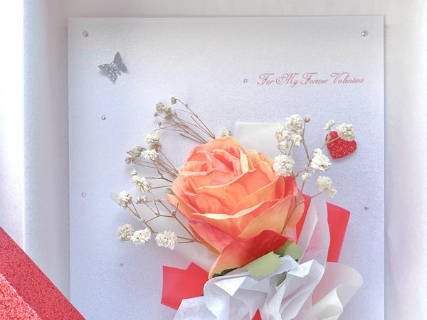 Luxury Handmade Personalised Valentines Day Card, Dried Flower Birthday Card, Greeting Card C019