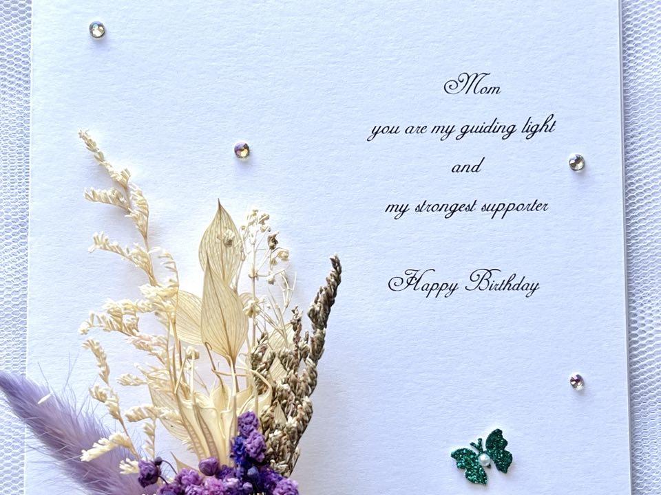 Luxury Handmade Personalised Flower Birthday Card  C648