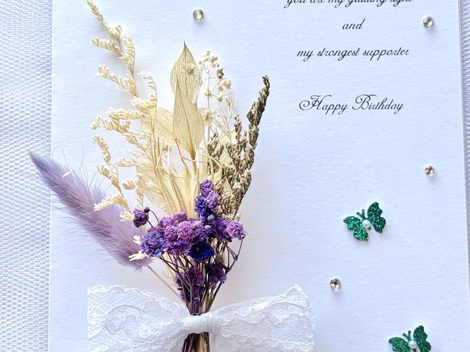 Luxury Handmade Personalised Flower Birthday Card  C648