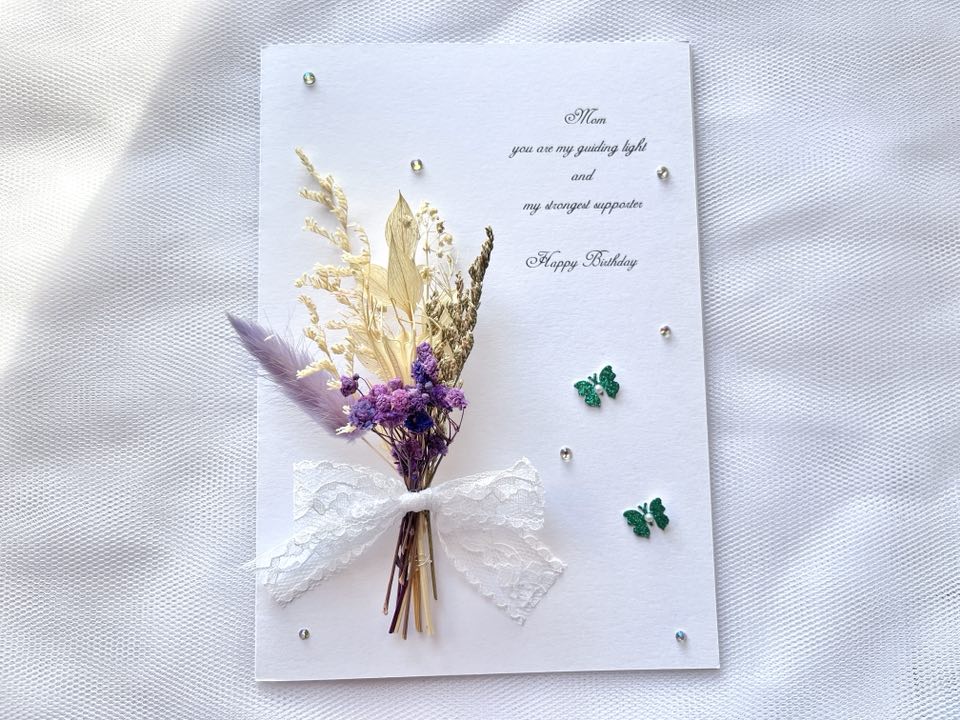 Luxury Handmade Personalised Flower Birthday Card  C648