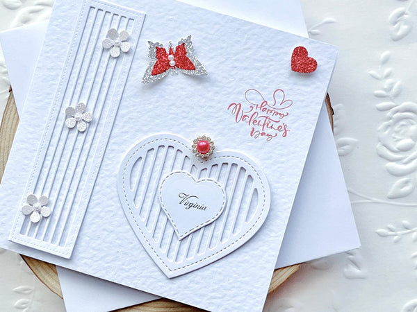 Luxury Personalised Handmade Valentines Day Card with Envelope C017