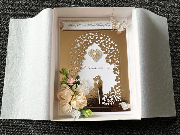 Luxury 3D Gold Wedding Card, Engagement Card C017