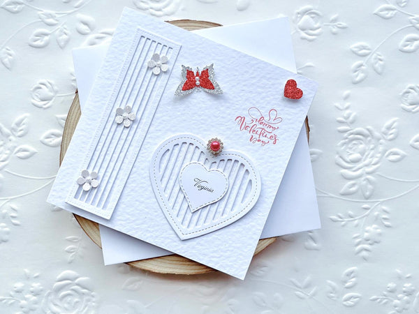 Luxury Personalised Handmade Valentines Day Card with Envelope C017