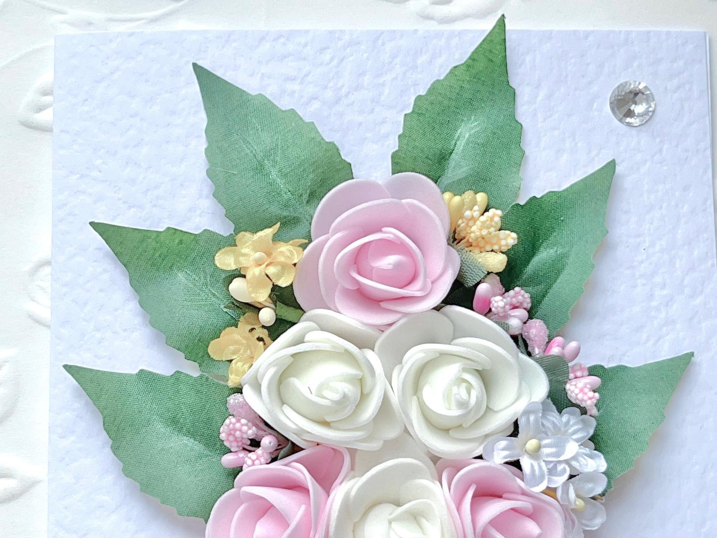 Luxury Handmade Personalised Floral Birthday Card, Bride and Groom C018