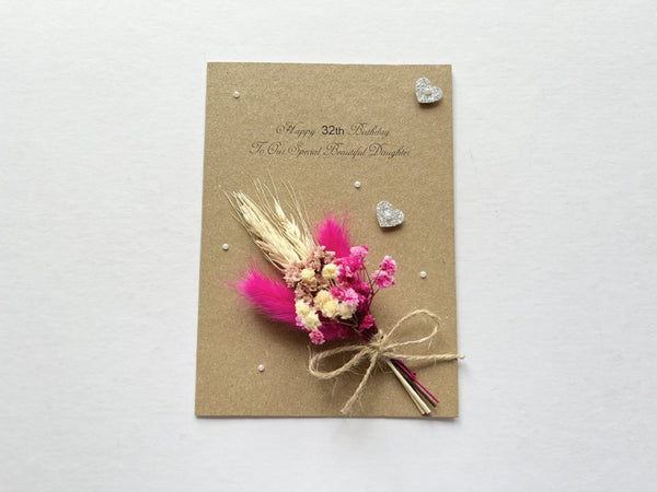 Luxury Handmade Preserved Birthday Card  C022